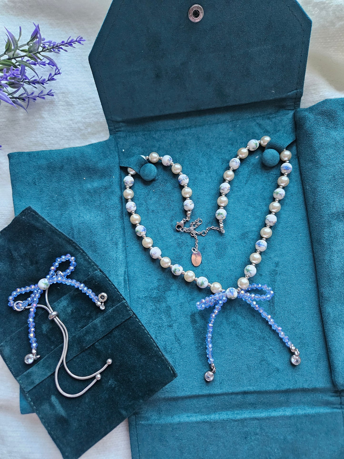 Bluebell Bow - Necklace and Bracelet Set