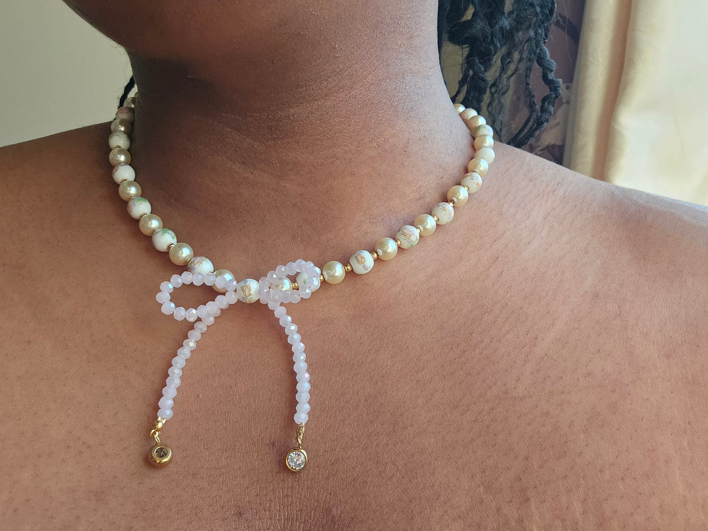 Peony Bow - Necklace and Bracelet Set